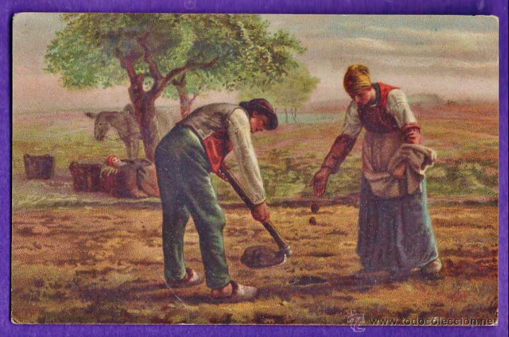 Postales: postal - campesinos sembrando - nkg - escrita - principios siglo xx -