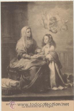 Postales: Murillo.- La Educaci&oacute;n de la Virgen. M. del Prado. - Foto 1