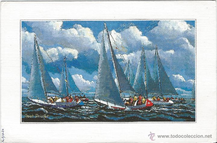 Postales: NO.E202 EN LAS REGATAS-PINTOR CON EL PIE - Foto 1