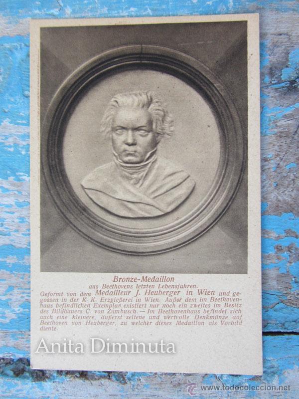 Postales: ANTIGUA POSTAL DE BEETHOVEN - MEDALLA DE BRONCE ULTIMOS A&Ntilde;OS DE VIDA - EN PERFECTO ESTADO - NO CIRCU