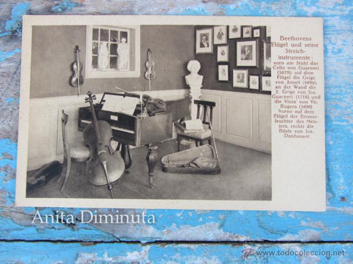 Postales: ANTIGUA POSTAL DE BEETHOVEN - SUS INSTRUMENTOS - EN PERFECTO ESTADO - NO CIRCULADA - HOTOGRAVUR SIEG