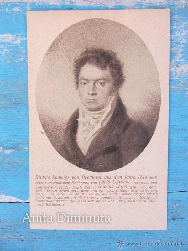 Postales: ANTIGUA POSTAL DE BEETHOVEN - RETRATO DE 1814 - EN PERFECTO ESTADO - NO CIRCULADA - HOTOGRAVUR SIEGB