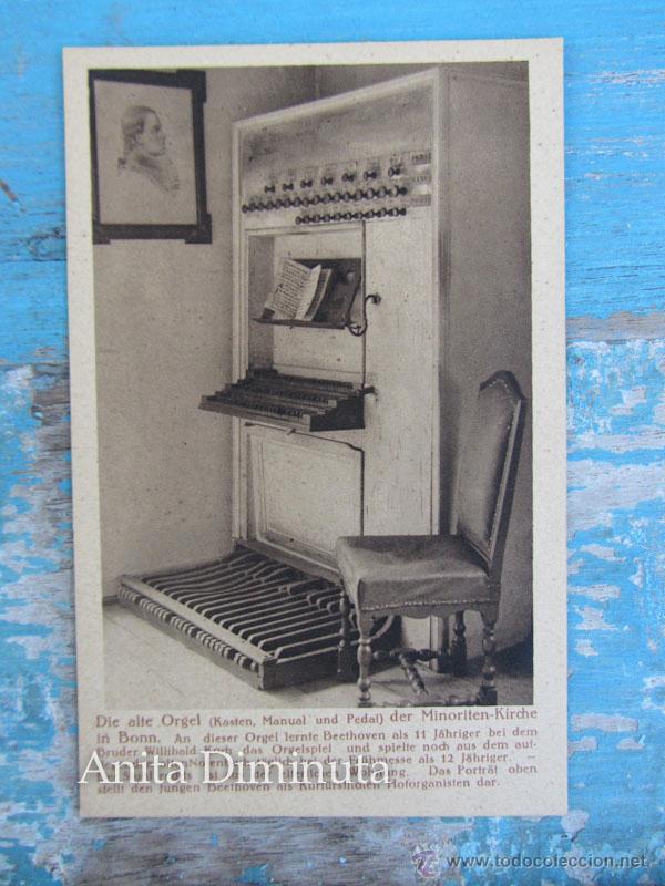 Postales: ANTIGUA POSTAL DE BEETHOVEN - ORGANO VIEJO - EN PERFECTO ESTADO - NO CIRCULADA - HOTOGRAVUR SIEGBURG