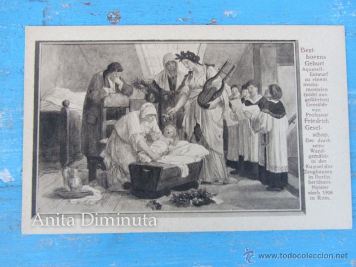 Postales: ANTIGUA POSTAL DE BEETHOVEN - SU NACIMIENTO - EN PERFECTO ESTADO - NO CIRCULADA - HOTOGRAVUR SIEGBUR