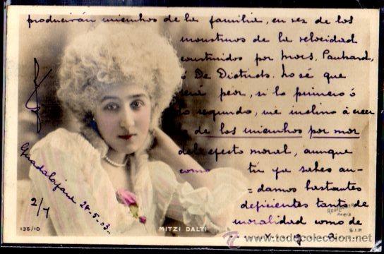 TARJETA POSTAL DE LA ACTRIZ MITZI DALTI