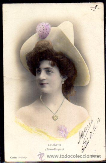 Postales: TARJETA POSTAL DE LA ACTRIZ LELIEVRE ( FOLIES-BERGERE)