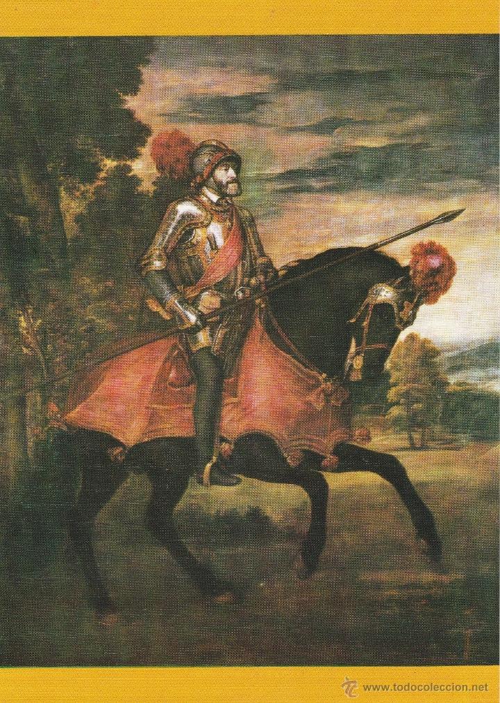 Postkarten: N&ordm; 19616 L&Aacute;MINA CEDIPSA COLECCION ESCUELA ITALIANA TIZIANO EL EMPERADOR CARLOS V A CABALLO