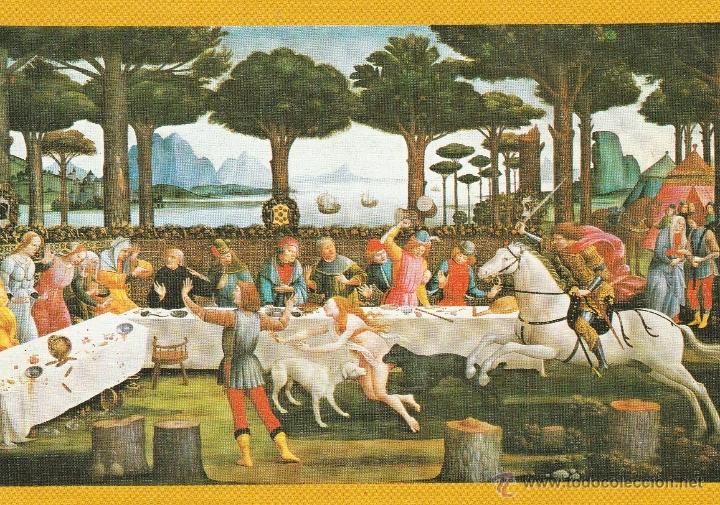 Postkarten: N&ordm; 19614 L&Aacute;MINA CEDIPSA COLECCION ESCUELA ITALIANA BOTTICELLI HISTORIA DE NASTAGIO DEGLI HONESTI