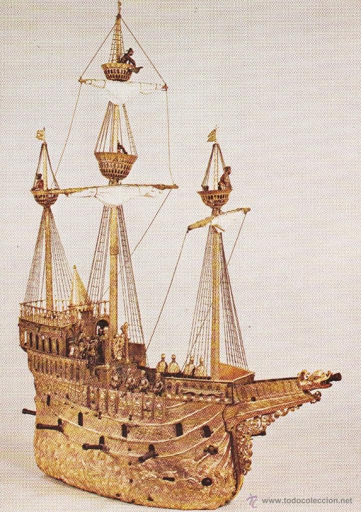 Postkarten: N&ordm; 20058 POSTAL THE BRITISH MUSEUM GILDED BRASS NEF (OR SHIP) CLOCK