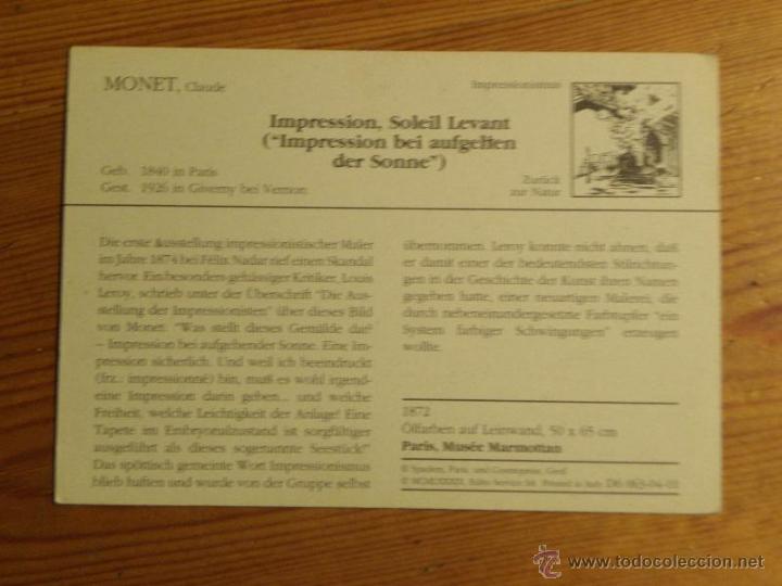 Postales: Postal de cuadro de Claude Monet - Foto 2