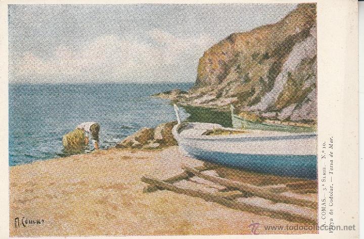Postales: N&ordm; 21896 POSTAL CUADRO A COMAS PLAYA DE CODOLAR TOSSA DE MAR - Foto 1
