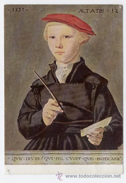 Postales: JAN VAN SCOREL, 1495-1562. PORTRAIT OF A YOUNG SCHOLAR