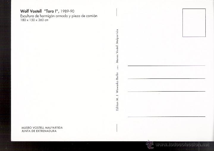 Postales: Wolf vostell. Toro I. Museo Vostell Malpartida. - Foto 2