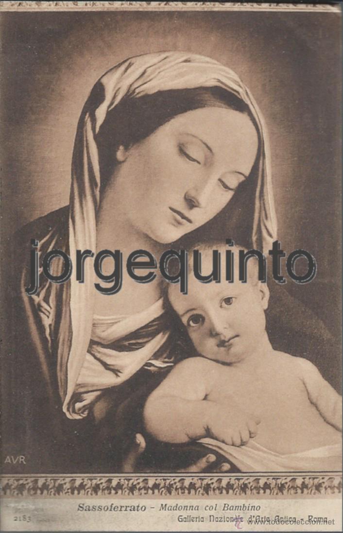 Postales: POSTAL. GALLERIA NAZIONALE DE A&acute;RTE ANTICA-ROMA. SASSOFERRATO-MADONNA COL BAMBINO.