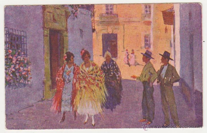 Postales: El Piropo. M. Bertuchi. - Foto 1