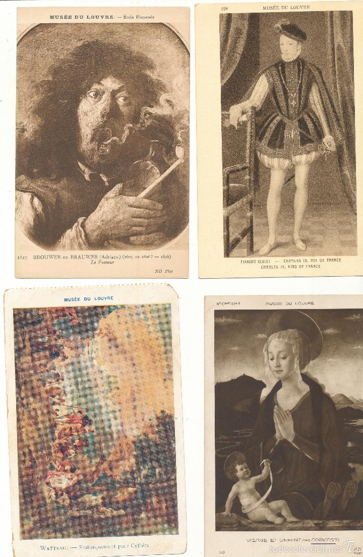 Postales: Mus&eacute;e du Louvre.- Lote de 4 postales. - Foto 1