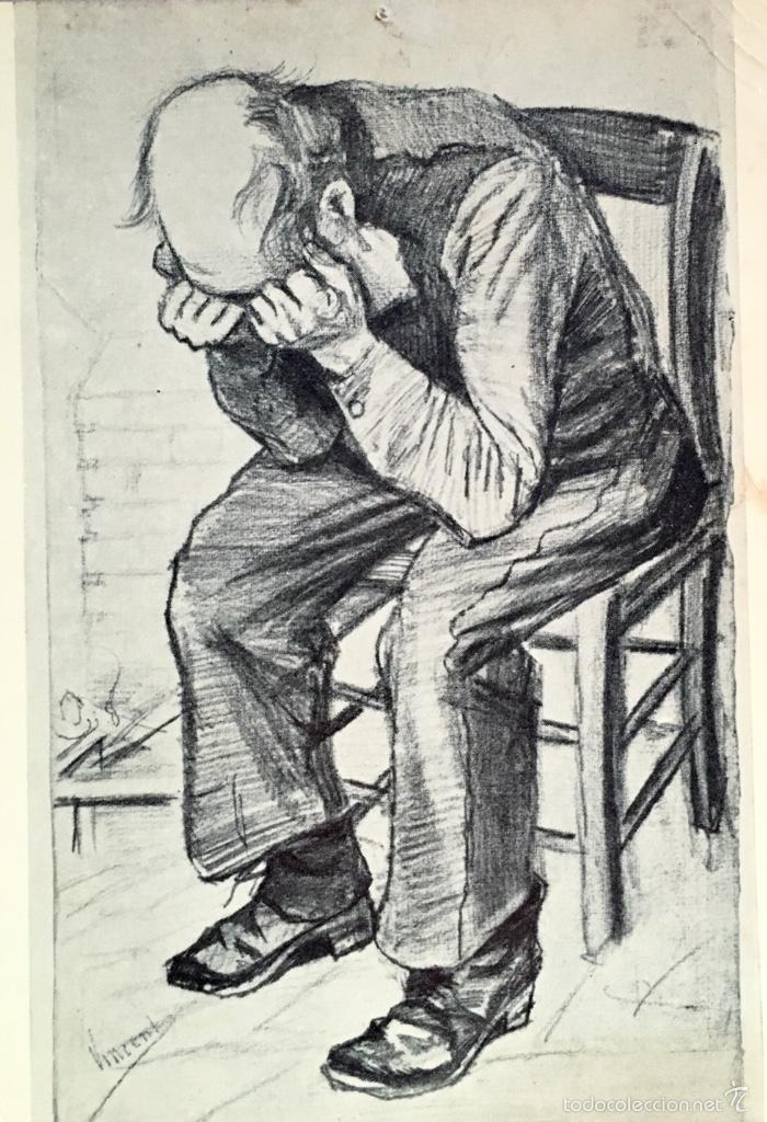 Postales: Viejo llorando. Van Gogh - Foto 1