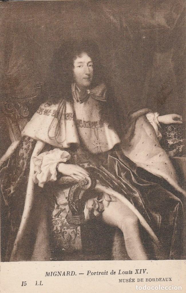 Postais: N&ordm; 28872 POSTAL CUADRO MIGNARD PORTRAIT DE LOUIS XIV MUSEO DE BORDEAUX