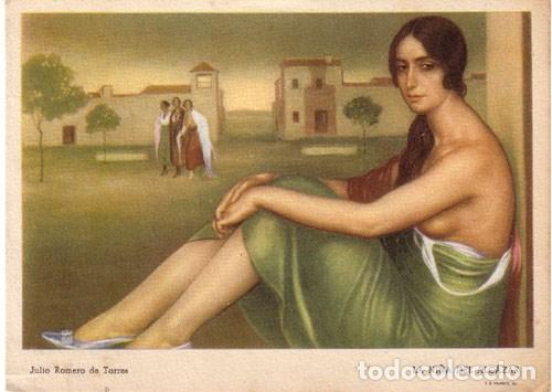 Postais: N&ordm; 4477 POSTAL LAMINA CUADRO JULIO ROMERO DE TORRES LA NI&Ntilde;A DEL ALCAZAR