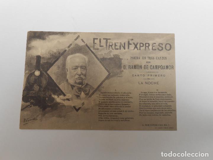 Postales: EL TREN EXPRESO - Poema en cuatro cantos - D. RAM&Oacute;N DE CAMPOAMOR 1904