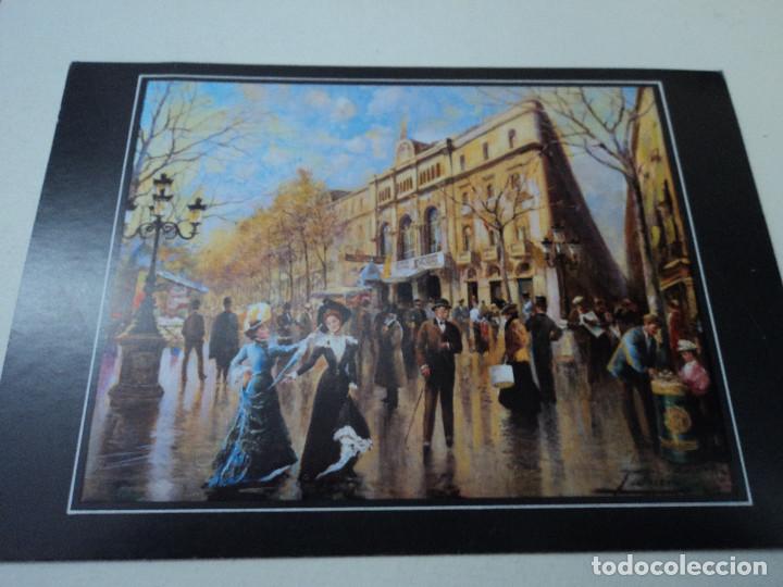 Postales: belle epoque,teatro del liceo reproduccion de oleo original de palmero