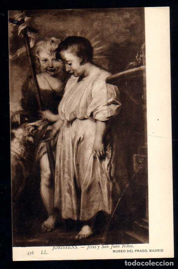 Postales: ANTIGUA POSTAL MUSEO DEL PRADO: JORDAENS - JESUS Y SAN JUAN NI&Ntilde;OS - LL.436