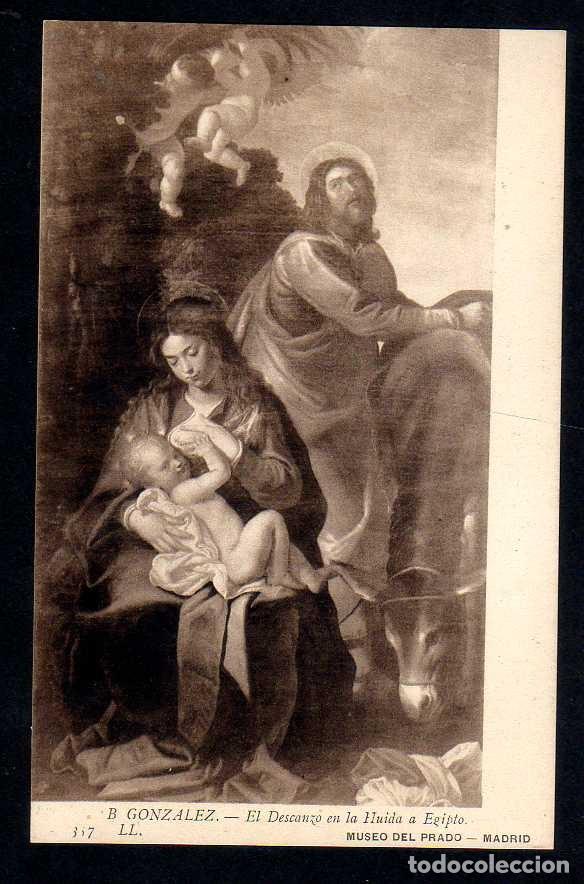 Postales: ANTIGUA POSTAL MUSEO DEL PRADO: - BARTOLOME GONZALEZ - DESCANSO EN LA HUIDA A EGIPTO LL.357