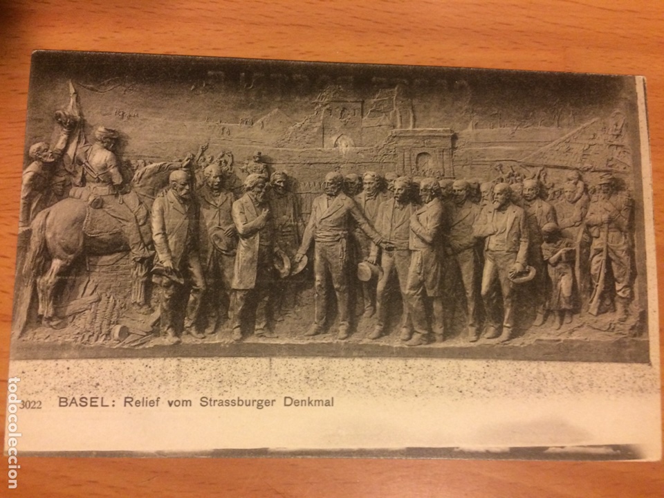 Postales: Antigua postal de Basel.relieve de Estrasburgo - Foto 1