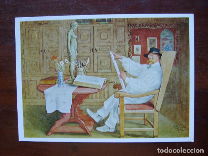 Postales: Carl Larsson autoretrato Malmo museo postal - Foto 1