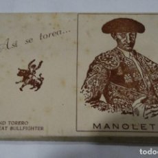 Postales: MANOLETE, LE GRAND TORERO, THE GREAT BULLFIGHTER - 12 POSTALES OLEOGRÁFICAS, 1959.. Lote 113711799