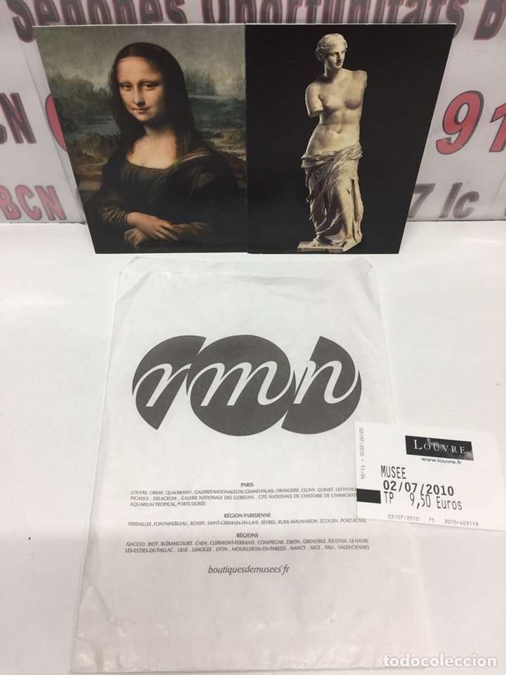 Postales: 2 postales sin circular de mona lisa y venus de milo del museo Louvre - Foto 2