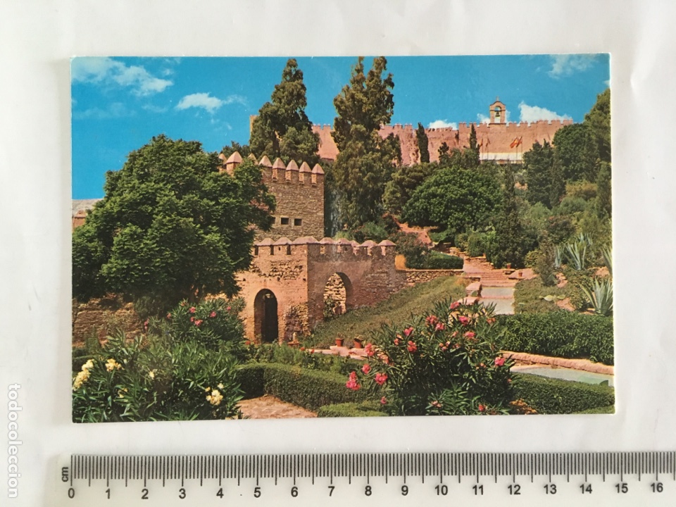Cartoline: POSTAL. ALMER&Iacute;A. JARDINES DE LA ALCAZABA. J. SALAS IB&Aacute;&Ntilde;EZ. H. 1970?