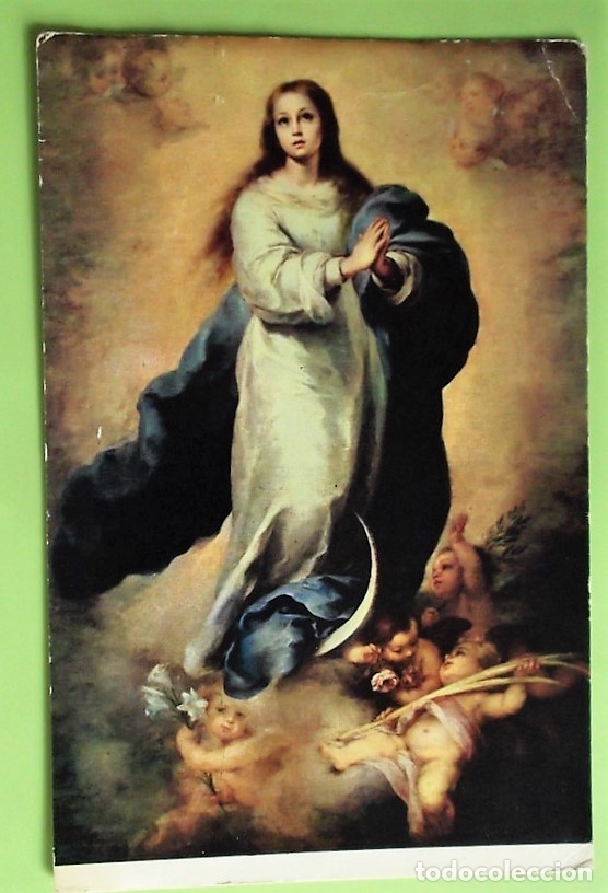Postales: Museo del Prado. 972 La Concepci&oacute;n de El Escorial de Murillo. Offo. Usada con sello. Color