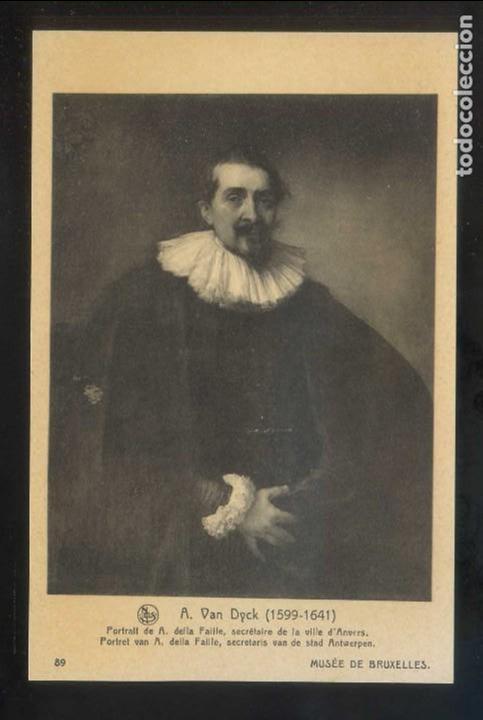 Cartoline: *A. Van Dyck - Portrait de A. della Faiile...* Mus&eacute;e de Bruxelles. Ed. Nels n&ordm; 89. Nueva.