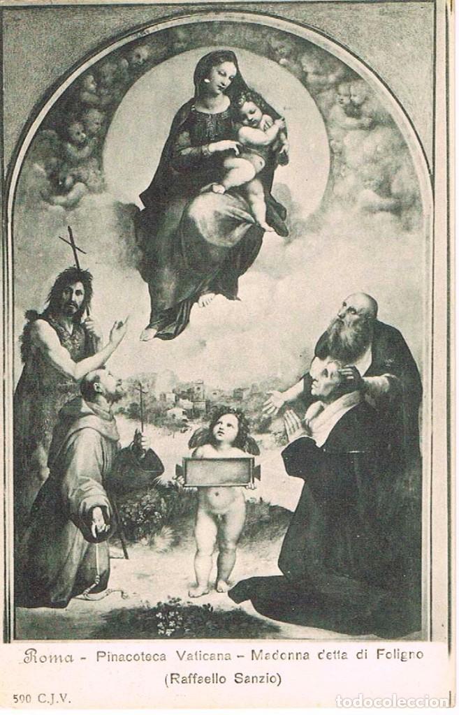 Postales: Rafael: Virgen de Foligno, postal antigua - Foto 1