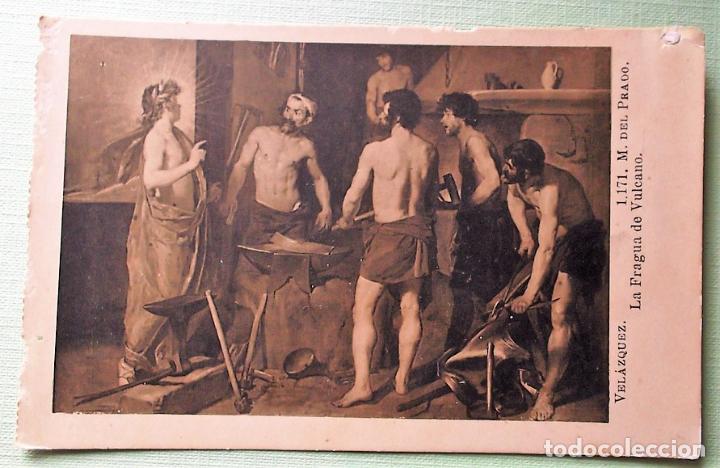 Postales: La fragua de Vulcano de Vel&aacute;zquez. Museo del Prado. Nueva. Blanco/Negro. Dorso con raspaduras.