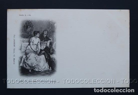 Postcards: POSTAL ARTE PINTURA L. ALVAREZ CONFESION A MAMA . 3008 LAURENT A&Ntilde;O 1899 O ANTERIOR .