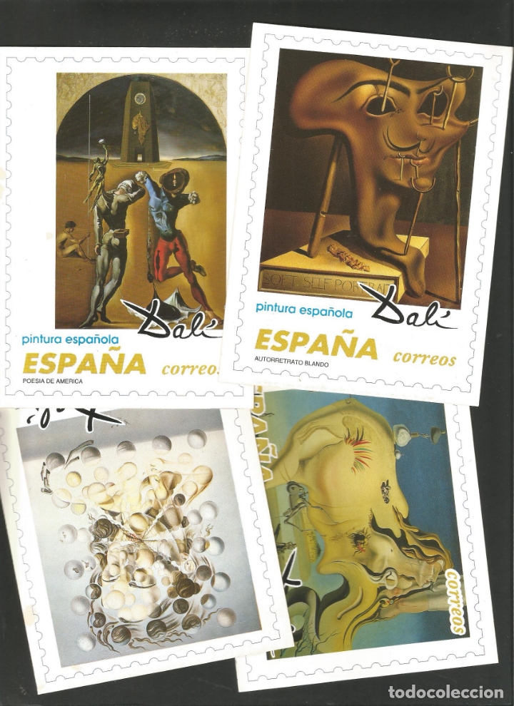 Postales: DALI-LOTE DE 8 POSTALES DE CUADROS DE SALVADOR DALI-PUBLICIDAD CORREOS-VER REVERSO-(61.377)