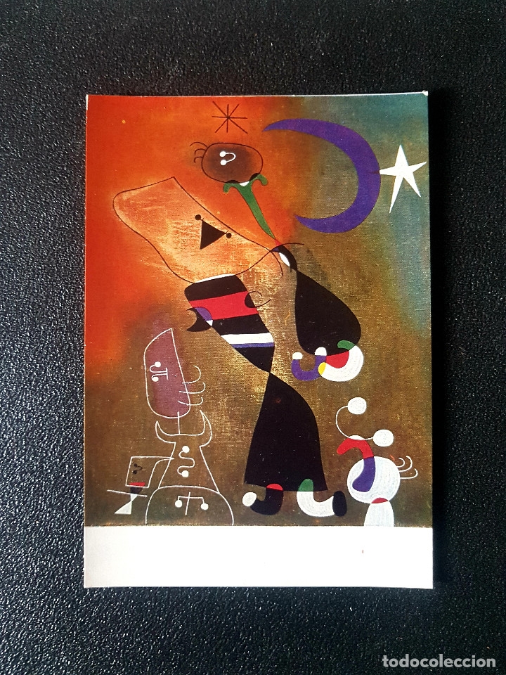 Postales: LOTE 32 POSTALES JOAN MIR&Oacute; Femmes, oiseau au clair de lune 1949 MAEGHT MADE IN FRANCE A&Ntilde;OS 60 N6441