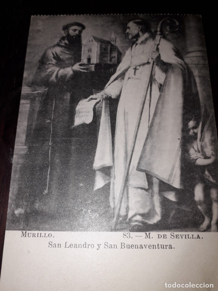 Postais: N&ordm; 11957 POSTAL CUADRO MURILLO SAN LEANDRO Y SAN BUENAVENTURA MUSEO DE SEVILLA