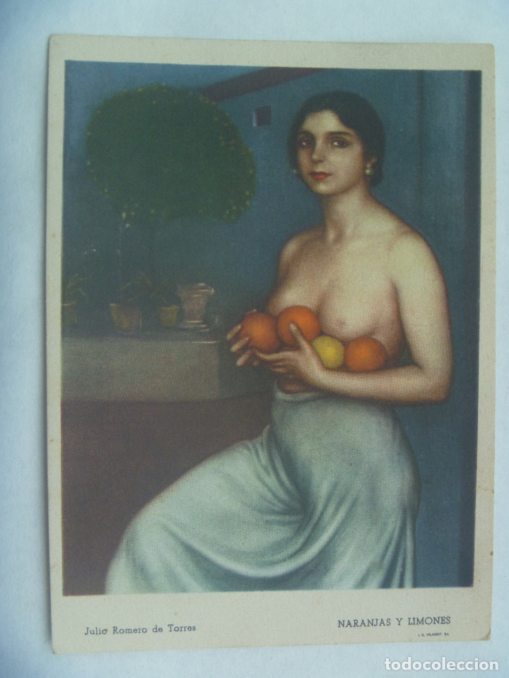 Postkarten: POSTAL DE CUADRO DE JULIO ROMERO DE TORRES: NARANJAS Y LIMONES. A&Ntilde;OS 40