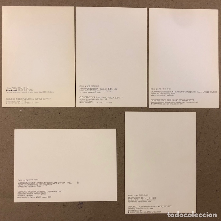 Postales: PAUL KLEE. LOTE 5 POSTAL SIN CIRCULAR. CLOUDED TIGER PUBLISHING. - Foto 2