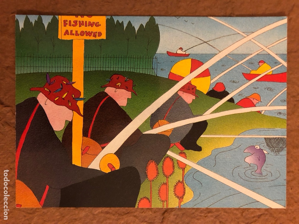 Cartoline: CINDY SCOTT &ldquo;FISHING&rdquo;. POSTAL SIN CIRCULAR WIZARD & GENIUS 1986.