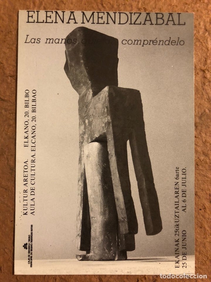 Postais: ELENA MENDIZABAL. TARJETA INVITACI&Oacute;N INAUGURACI&Oacute;N EXPOSICI&Oacute;N AULA DE CULTURA BILBAO. A&Ntilde;OS 80.