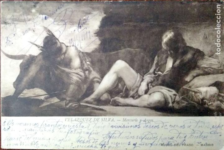 Postales: Pintura: Mercurio & Argus de Vel&aacute;zquez. Museo del Prado. Usada. Blanco/Negro