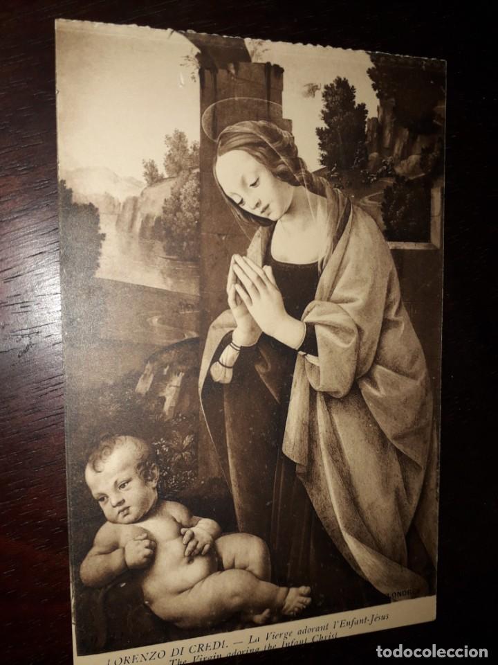 Postais: N&ordm; 36316 POSTAL CUADRO LORENZO DI CREDI LA VIERGE ADORANT LENFANT JESUS