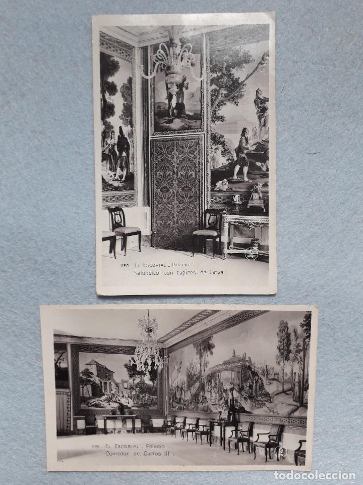 Postales: Lote de 2 postales el Escorial. Palacio. Tem&aacute;tica Arte. - Foto 1