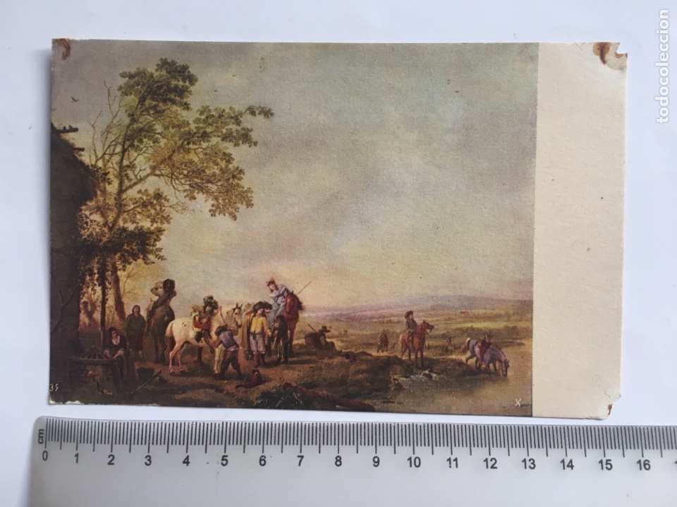 Postales: WOUWERMAN. PARADA EN LA VENTA. MUSEO DEL PRADO. EDICIONES DE ARTE OFFO.