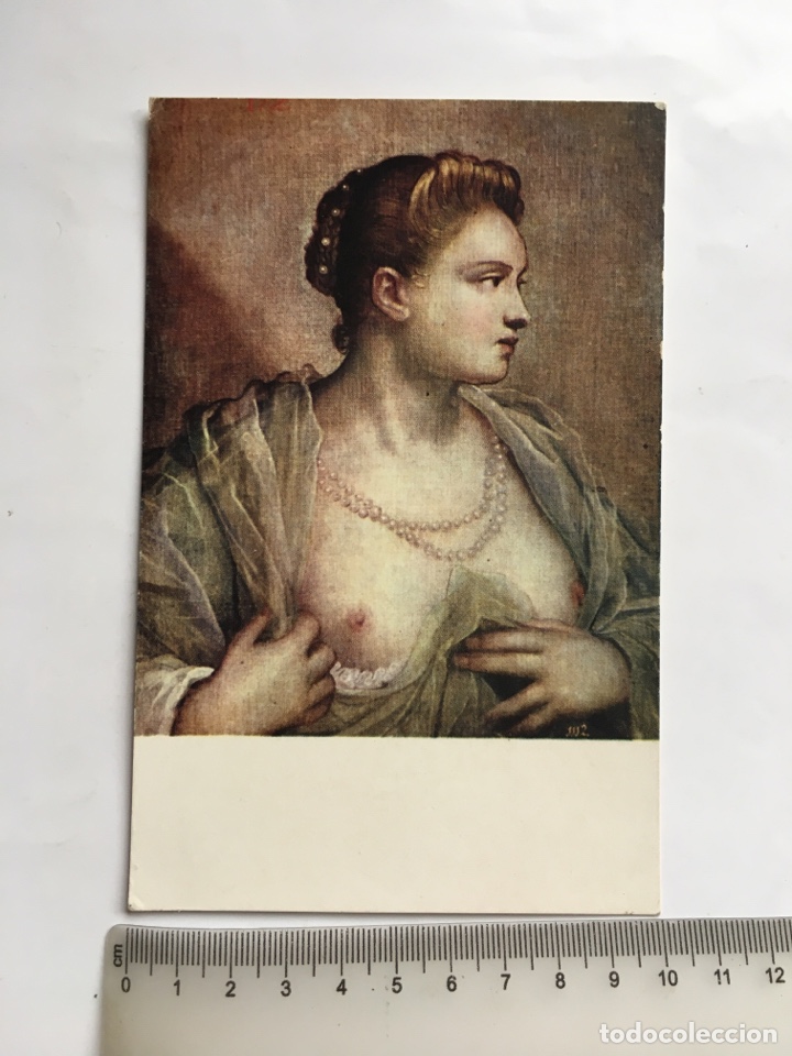 Postales: TINTORETTO. LA DAMA QUE DESCUBRE EL SENO. MUSEO DEL PRADO. EDICIONES DE ARTE OFFO.