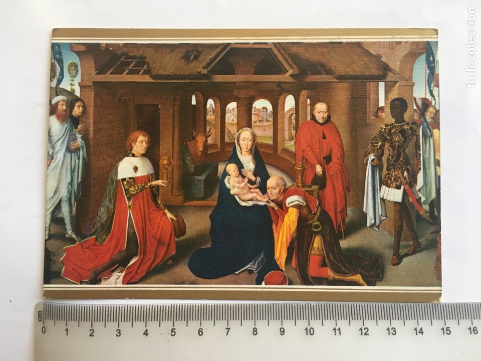 Postales: MEMLING. ADORACI&Oacute;N DE LOS MAGOS. MUSEO DEL PRADO. EDICIONES FISA.